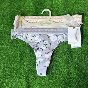 Jessica Simpson 3 Pack Invisible Lines Thong Microfiber Panties Size S NEW